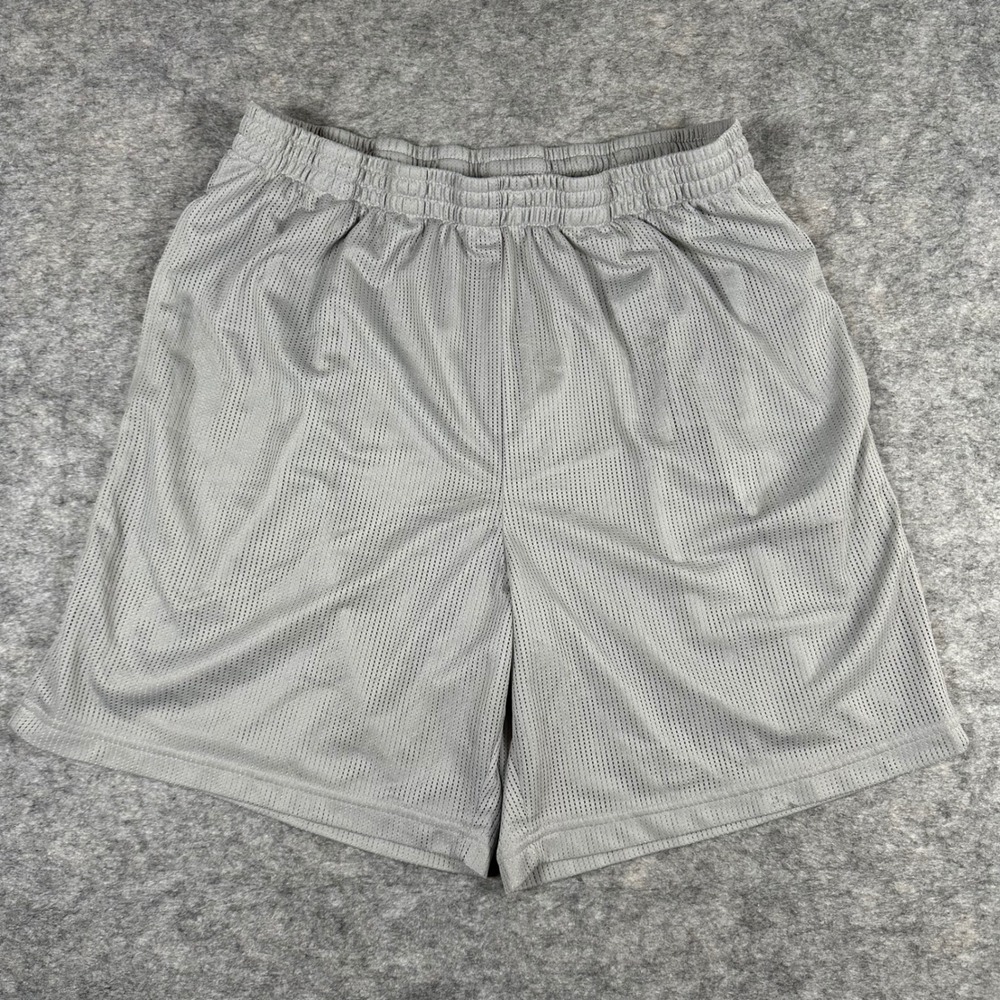 Starter Mens Gray Mesh Athletic Basketball Shorts Large